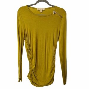 Michael Kors Mustard Ruched Chic Top